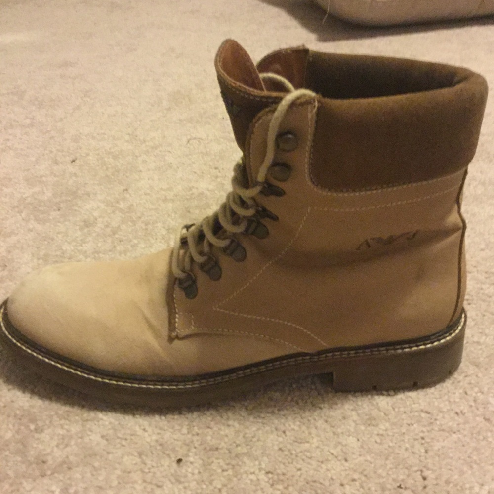 Armani Jeans Waxed Canvas Boots